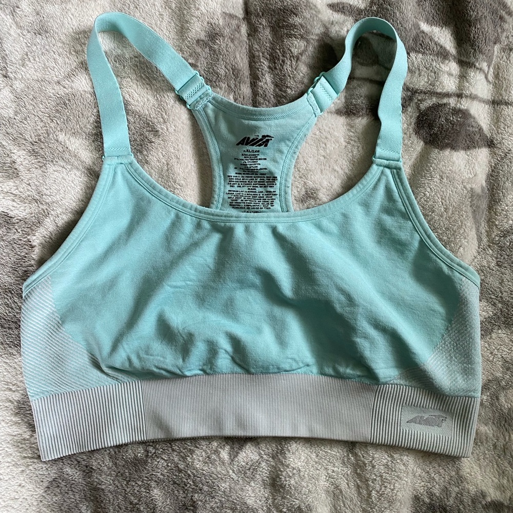 Avia Light Green and Gray Sports Bra